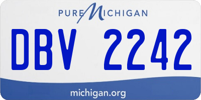 MI license plate DBV2242
