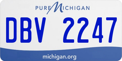 MI license plate DBV2247