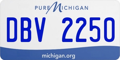 MI license plate DBV2250