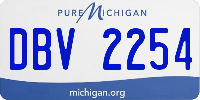 MI license plate DBV2254