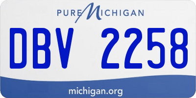 MI license plate DBV2258