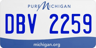 MI license plate DBV2259