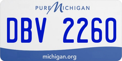 MI license plate DBV2260