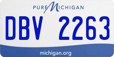 MI license plate DBV2263