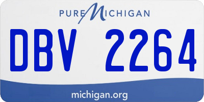 MI license plate DBV2264