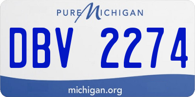 MI license plate DBV2274