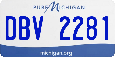MI license plate DBV2281