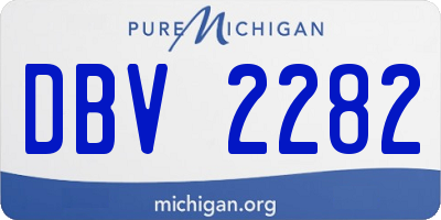 MI license plate DBV2282