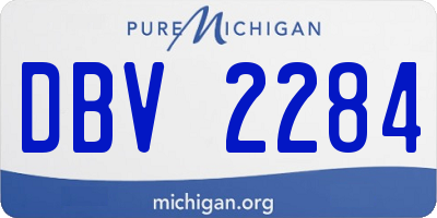 MI license plate DBV2284