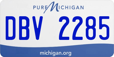 MI license plate DBV2285