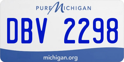 MI license plate DBV2298