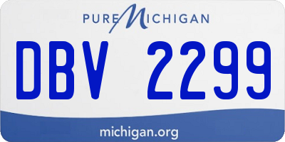 MI license plate DBV2299