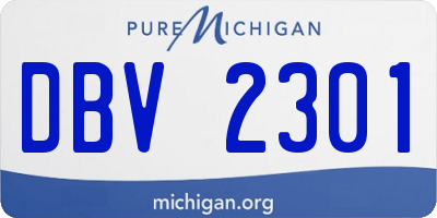 MI license plate DBV2301
