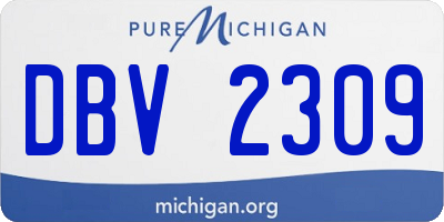 MI license plate DBV2309