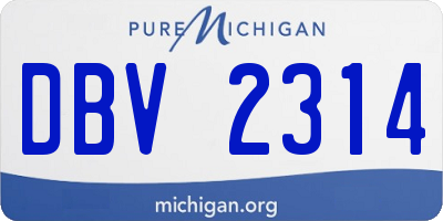 MI license plate DBV2314