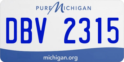 MI license plate DBV2315
