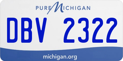 MI license plate DBV2322