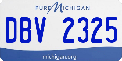 MI license plate DBV2325