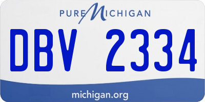 MI license plate DBV2334