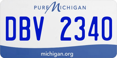 MI license plate DBV2340