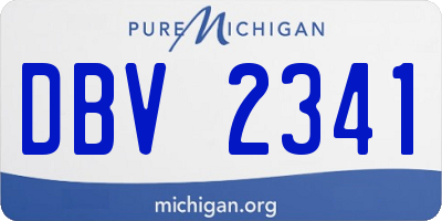 MI license plate DBV2341
