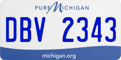 MI license plate DBV2343