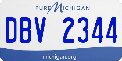 MI license plate DBV2344