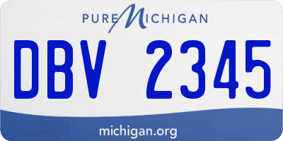 MI license plate DBV2345