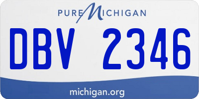 MI license plate DBV2346