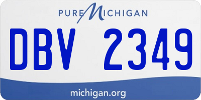 MI license plate DBV2349