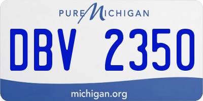MI license plate DBV2350