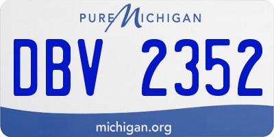 MI license plate DBV2352