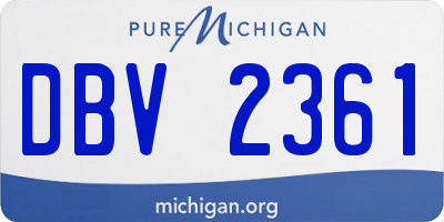 MI license plate DBV2361