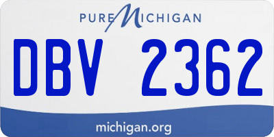MI license plate DBV2362