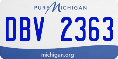 MI license plate DBV2363