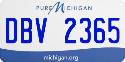 MI license plate DBV2365