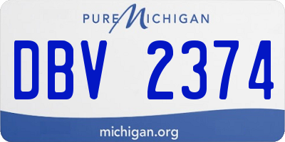 MI license plate DBV2374