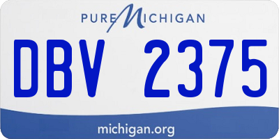 MI license plate DBV2375