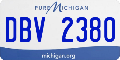 MI license plate DBV2380