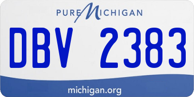 MI license plate DBV2383