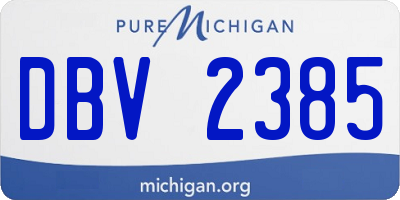 MI license plate DBV2385