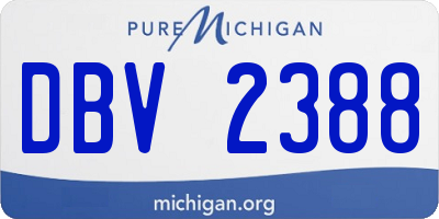 MI license plate DBV2388