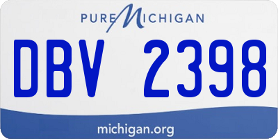 MI license plate DBV2398