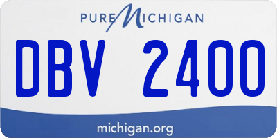 MI license plate DBV2400