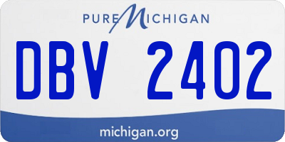 MI license plate DBV2402