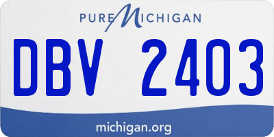 MI license plate DBV2403