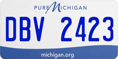 MI license plate DBV2423