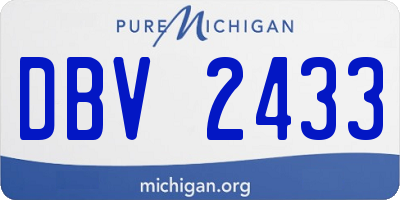 MI license plate DBV2433