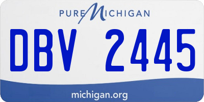 MI license plate DBV2445