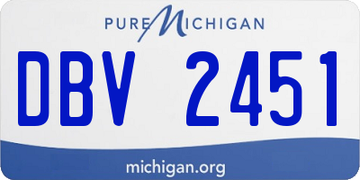 MI license plate DBV2451